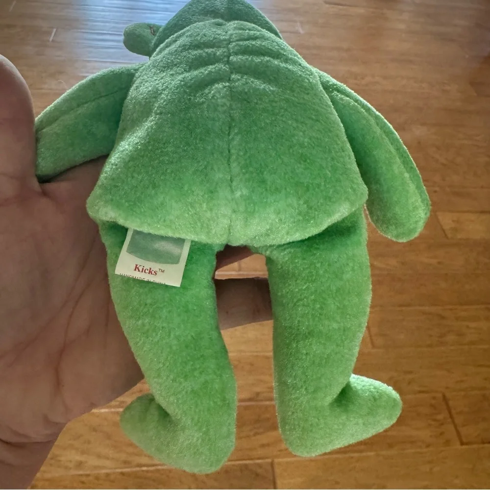 Vintage Ty Beanie Baby Kicks the Green Soccer Bear Babies Retired - Picture 4 of 5